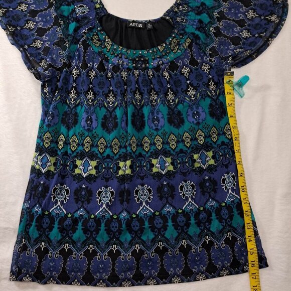 Apt 9‎ Womens Blouse Top Size Medium Multicolor Square Neck - Picture 7 of 10